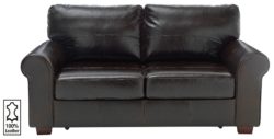 Heart of House - Salisbury - 2 Seater Leather - Sofa Bed - Choc